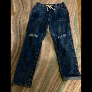 Distressed Denim Joggers / Perfect Condition..Never Worn /washed once